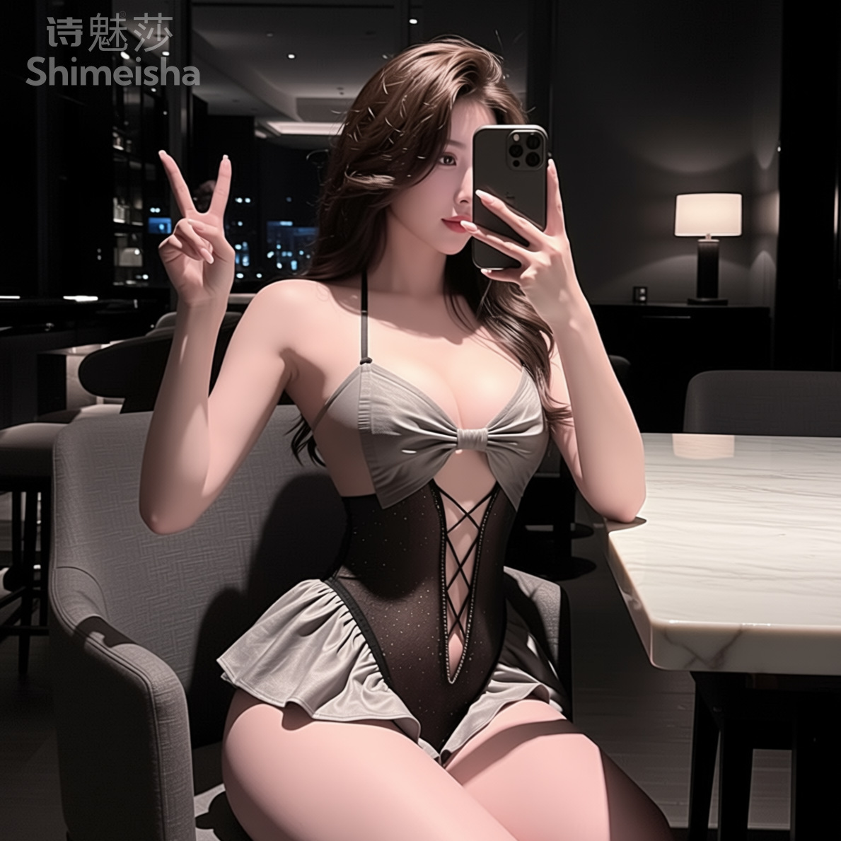 jimiko For Black Gray Ruffle M - Lace Teddy Lingerie recension och pris