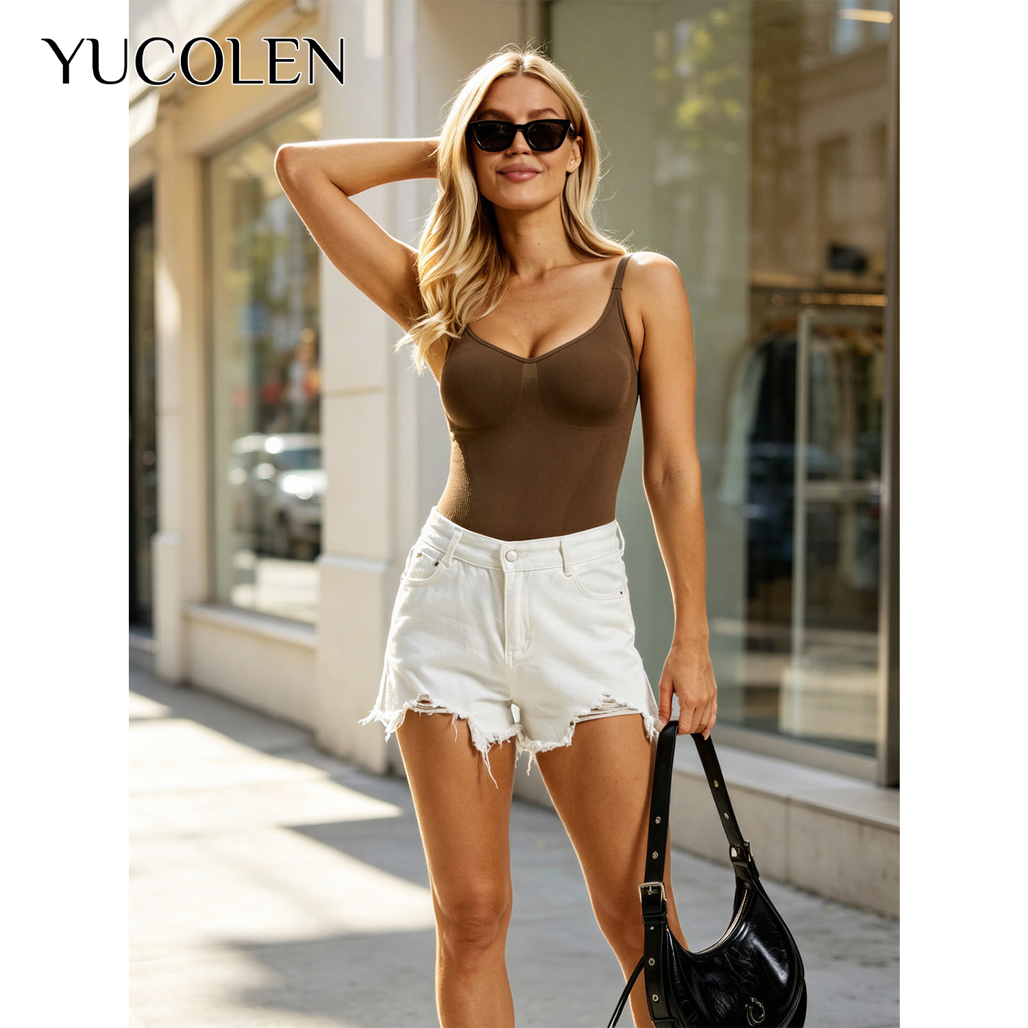YUCOLEN Women U‑Neck Thong Bod - Shapewear Bodysuit Firm recension och pris
