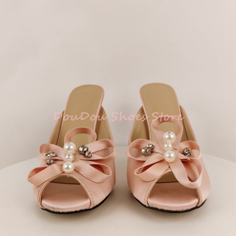 Pink Satin Bow Pearl Rhineston - Slip Dress Satin recension och pris